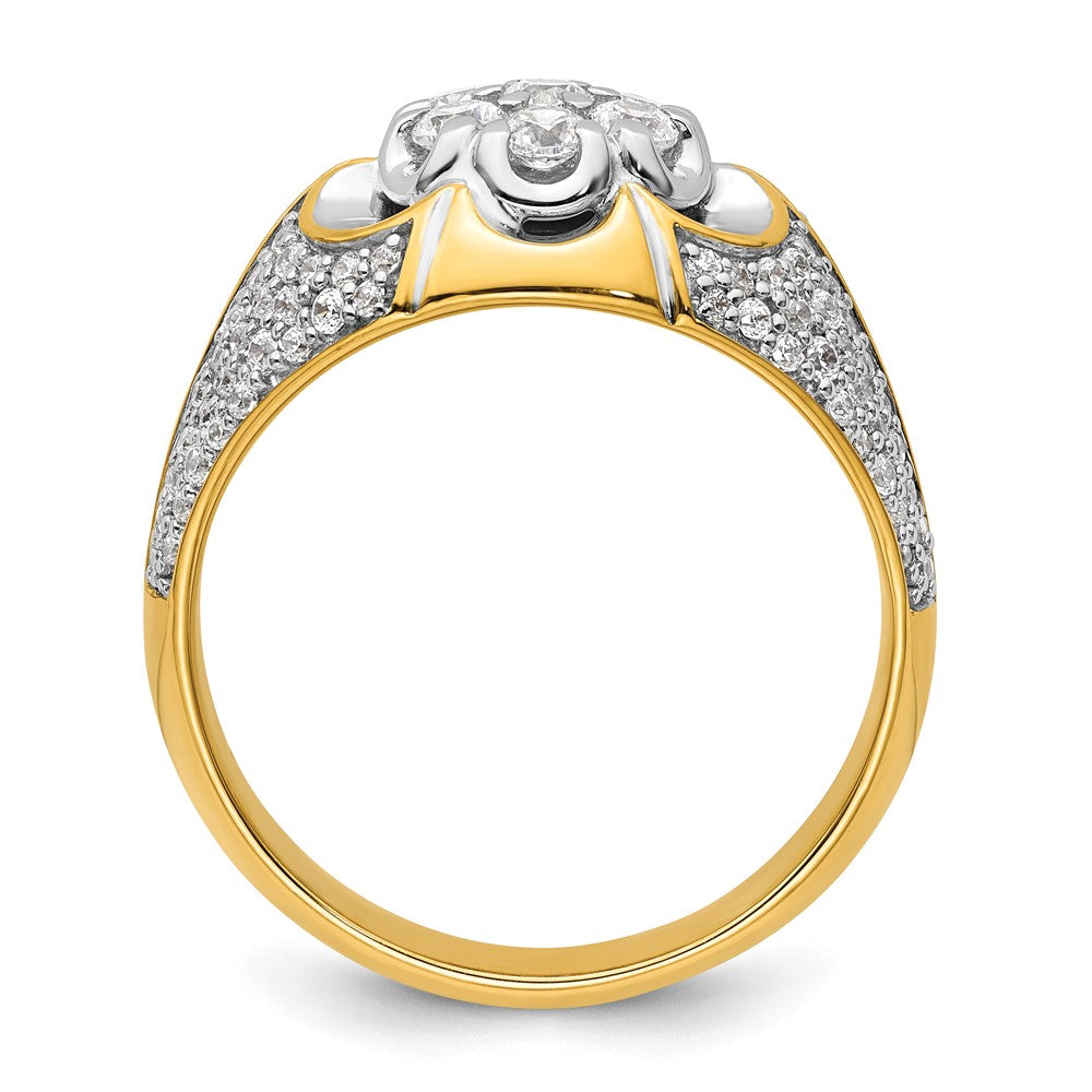 IBGoodman 14k Two-Tone 1 1/4 carat Lab Grown Diamond VS/SI+ G+ Complete Men's Cluster Ring
