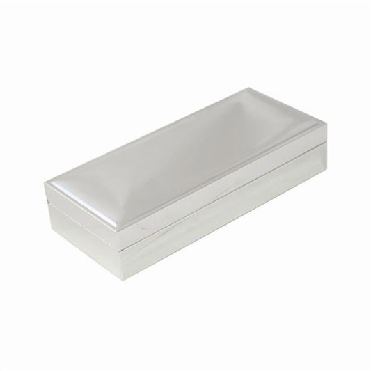Bey-Berk International D571 3.5 x 8 in. Nickel Plated Rectangular Hinged Box with Velvet Lining