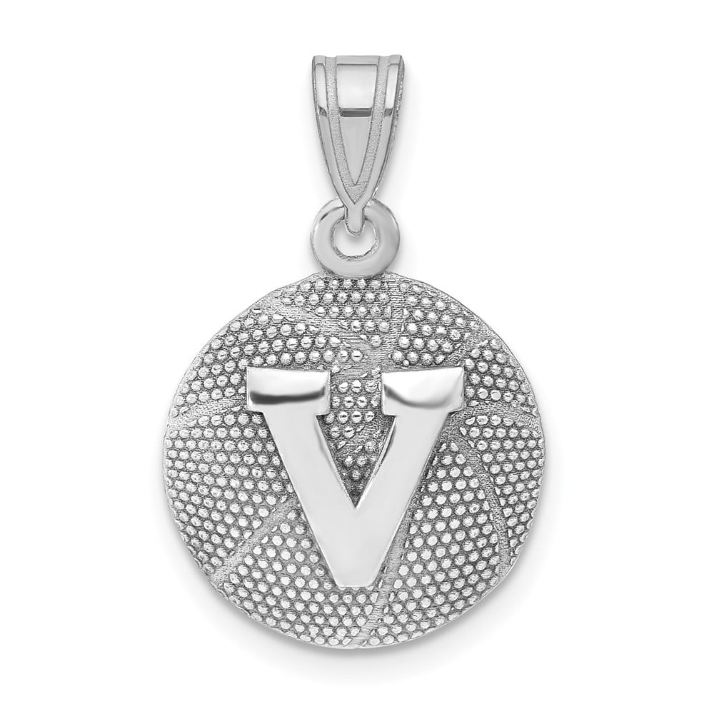 Sterling Silver University of Virginia Medium Domed Basketball Pendant
