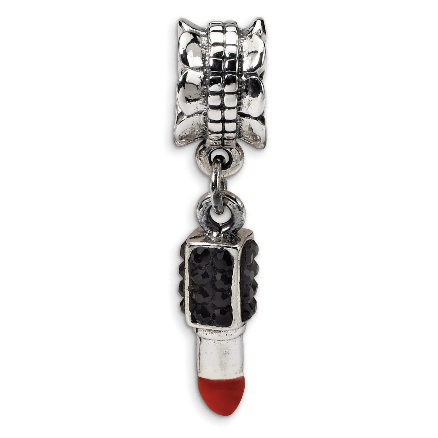 SS Reflections Red Enamel Preciosa Crystal Lipstick Dangle Bead