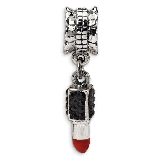 SS Reflections Red Enamel Preciosa Crystal Lipstick Dangle Bead
