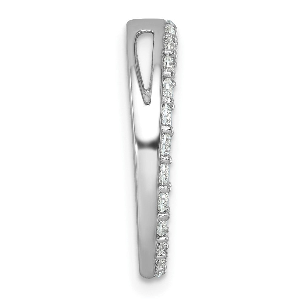 14k White Gold 1 carat Lab Grown Diamond VS/SI+ G+ Circle Chain Slide Pendant