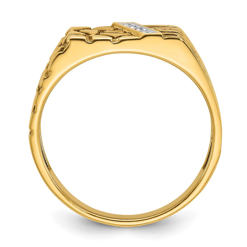 14k IBGoodman Men's Diamond Nugget Complete Ring