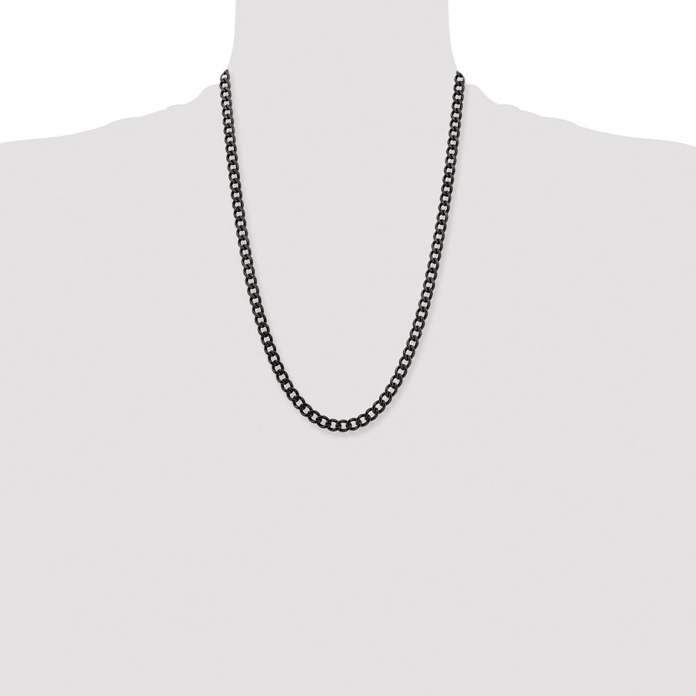 Stainless Steel Antiqued 6.7mm 24in Curb Chain