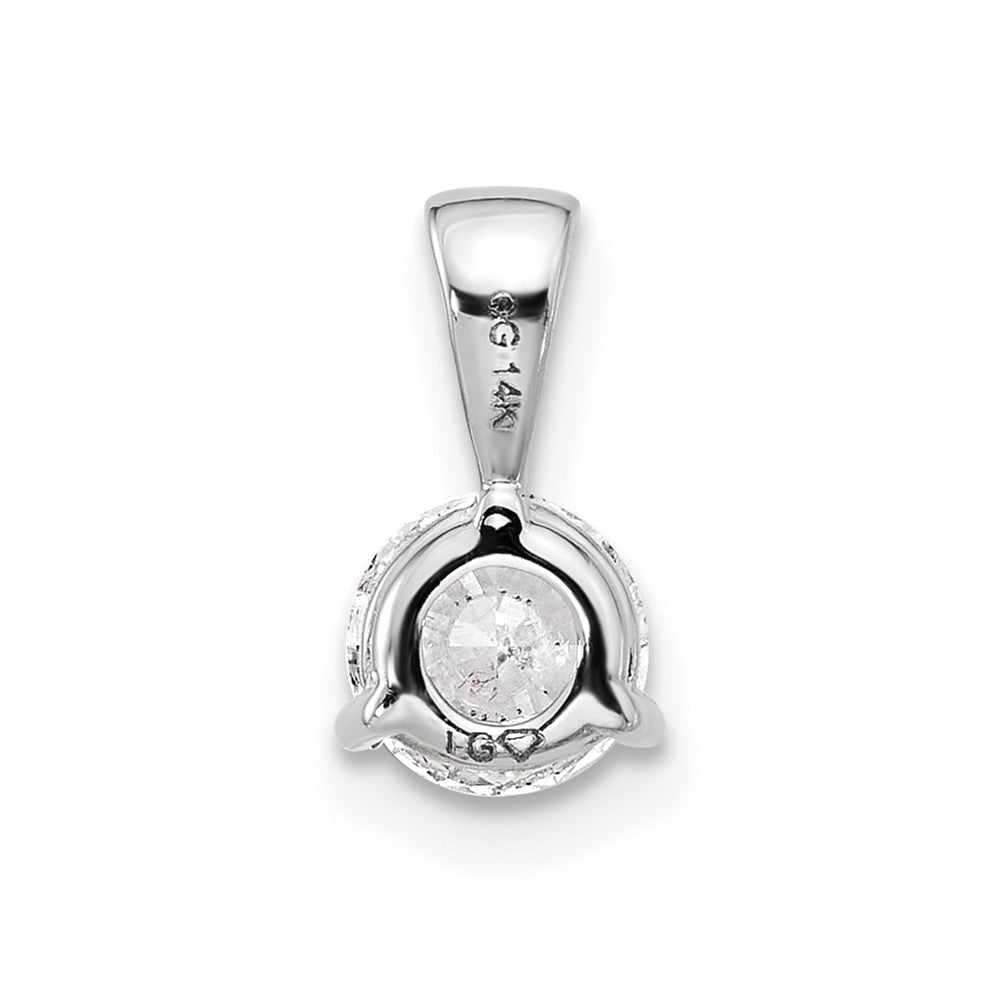 14k White Gold 3/4 carat Lab Grown Diamond VS/SI+ G+ Three Prong Solitare Pendant