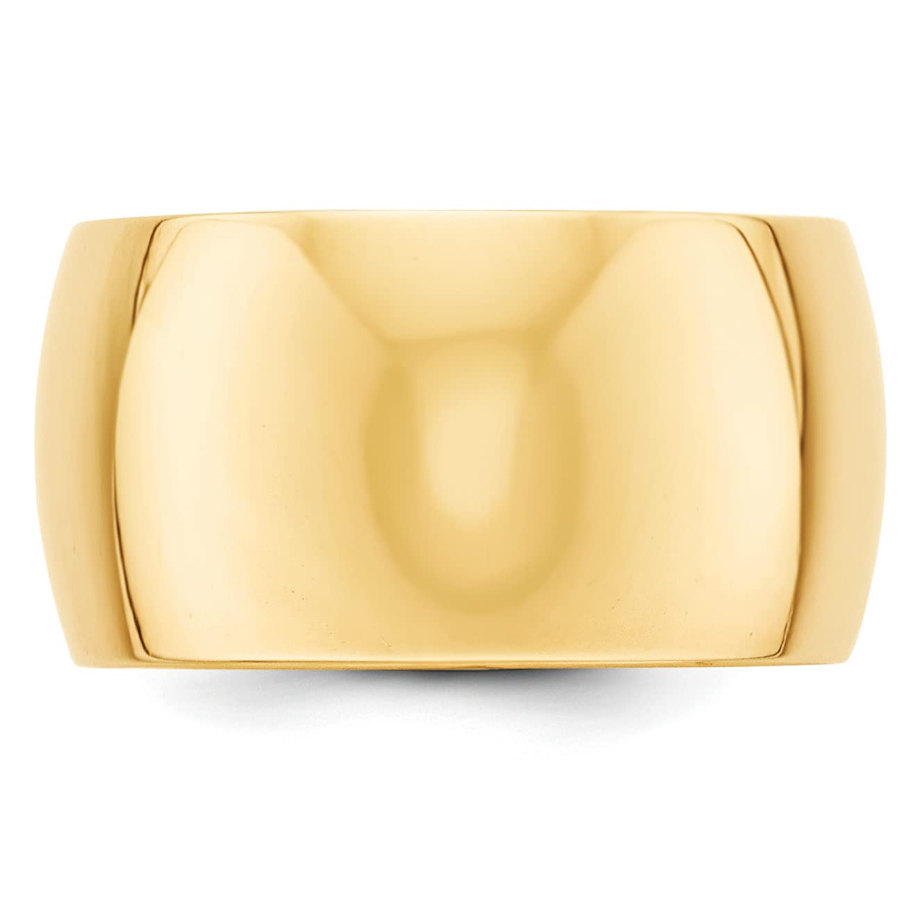 10k Yellow Gold 12mm Half Round Wedding Band Size 5