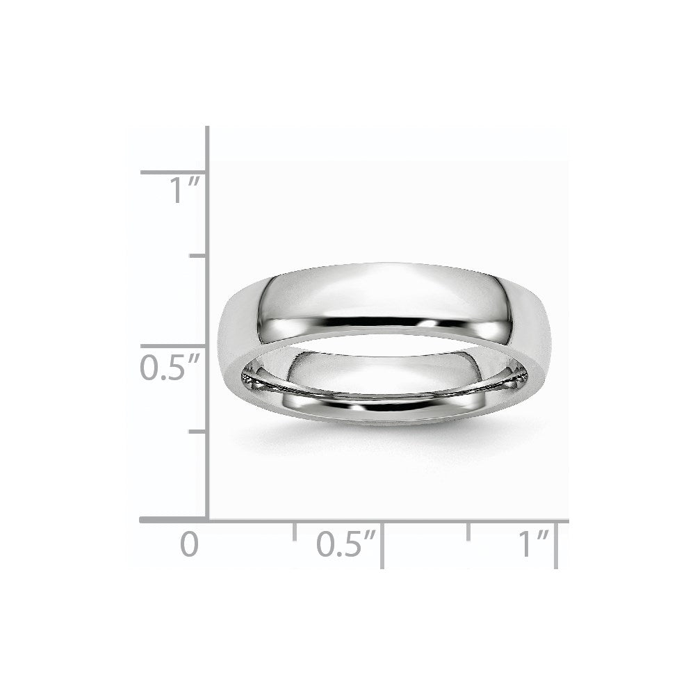 Cobalt Polished 5mm Half Round Band Size - 10.5