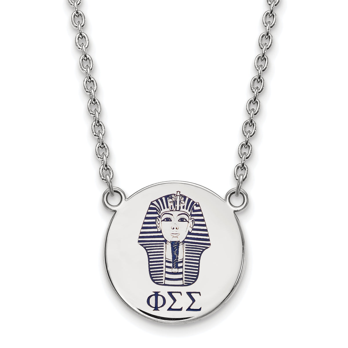 Sterling Silver 18in Official Licensed Greek Sororities Phi Sigma Sigma (???) Small Enamel Pendant w/Necklace
