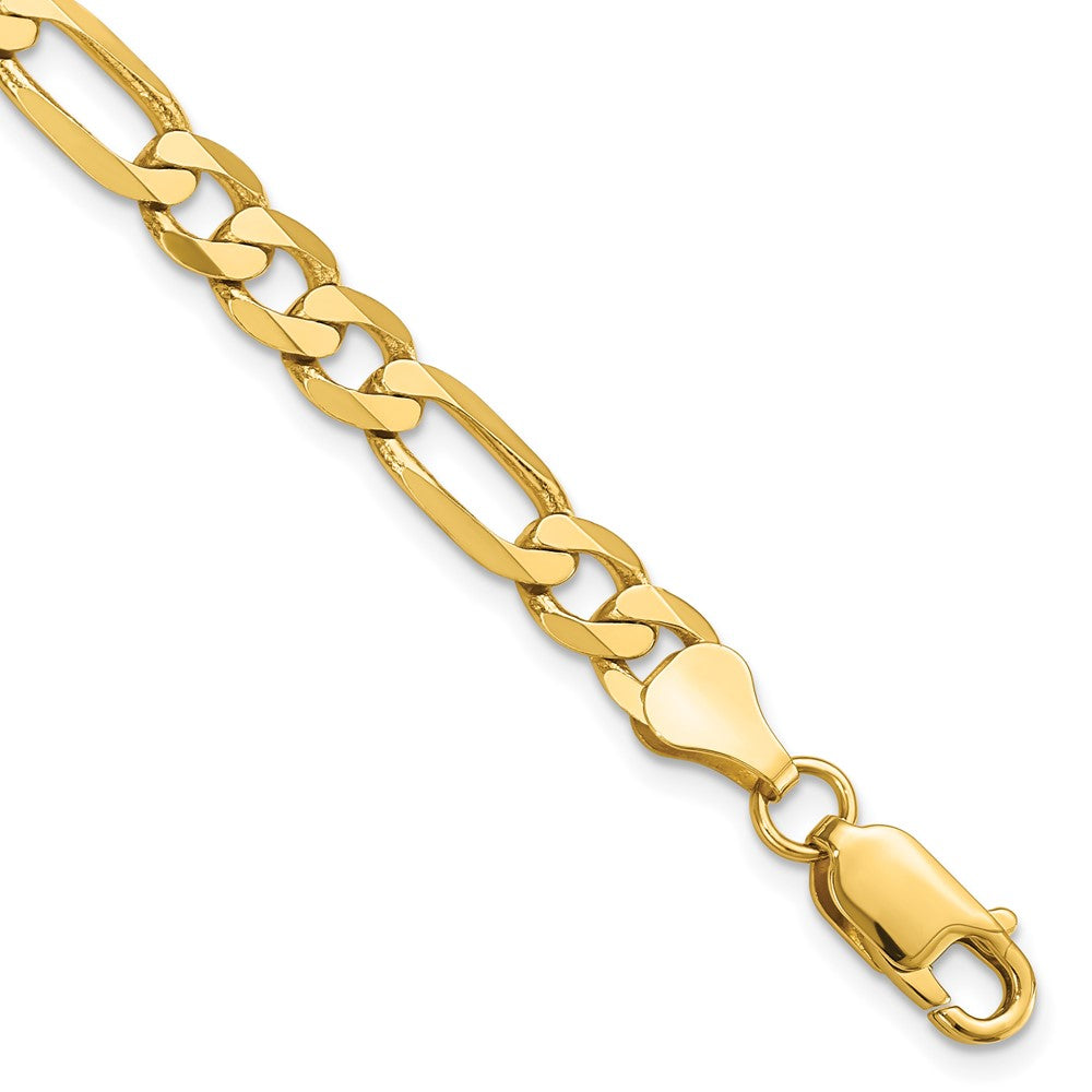 14K 6.00mm Flat Figaro Chain 7  inches