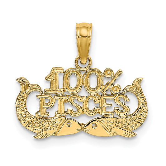 10K 100% PISCES Zodiac Charm