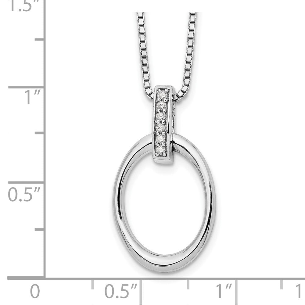 White Ice Sterling Silver Rhodium-plated 18 Inch Diamond Open Oval Necklace with 2 Inch Extender 18 Inches