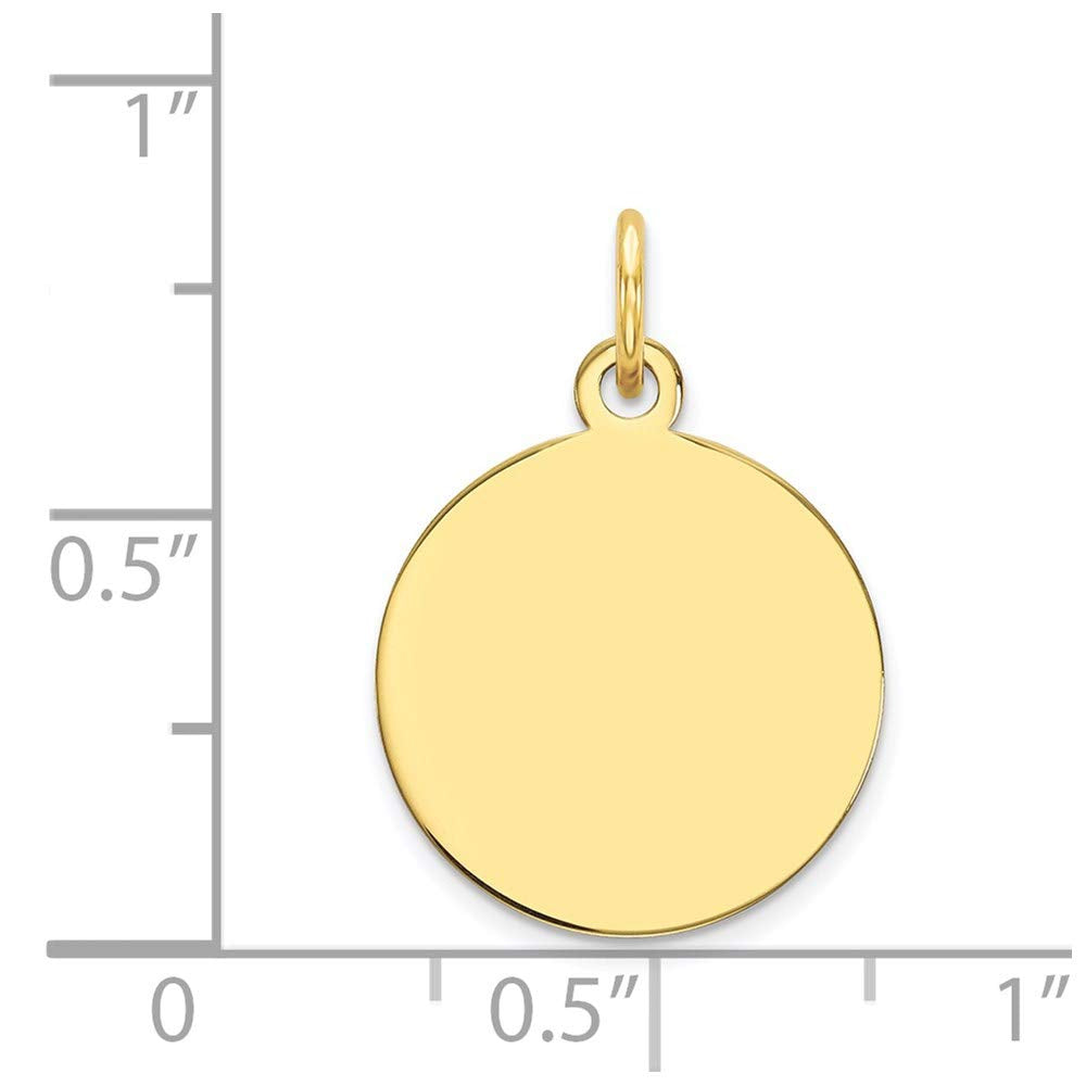 10K Plain .013 Gauge Circular Engravable Disc Charm