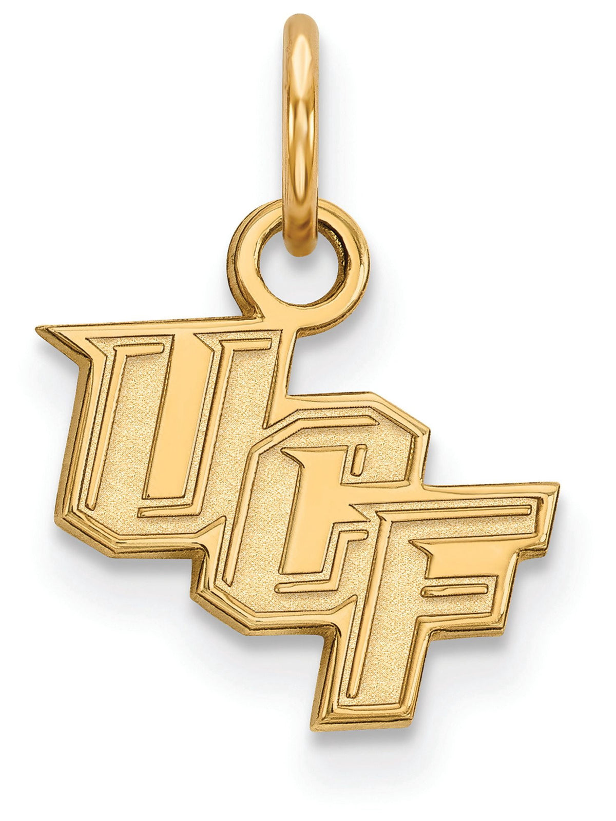 Sterling Silver Gold-plated LogoArt University of Central Florida U-C-F Extra Small Pendant Q-GP001UCF
