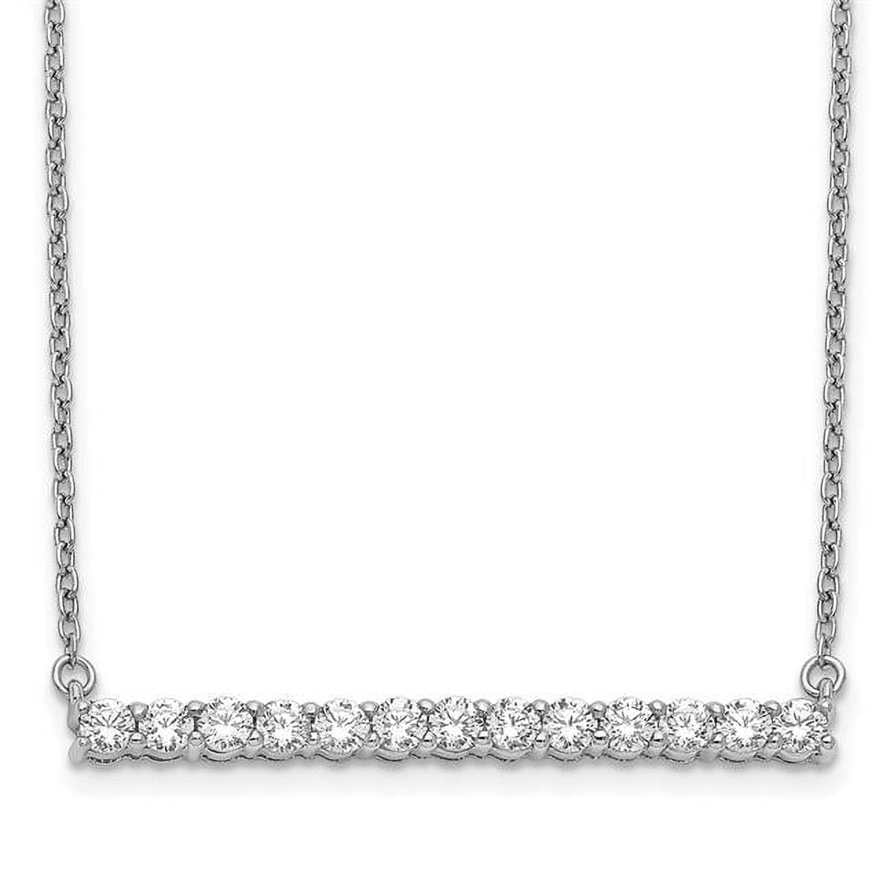 14k White Gold 5/8 carat Diamond Bar 18 inch Necklace