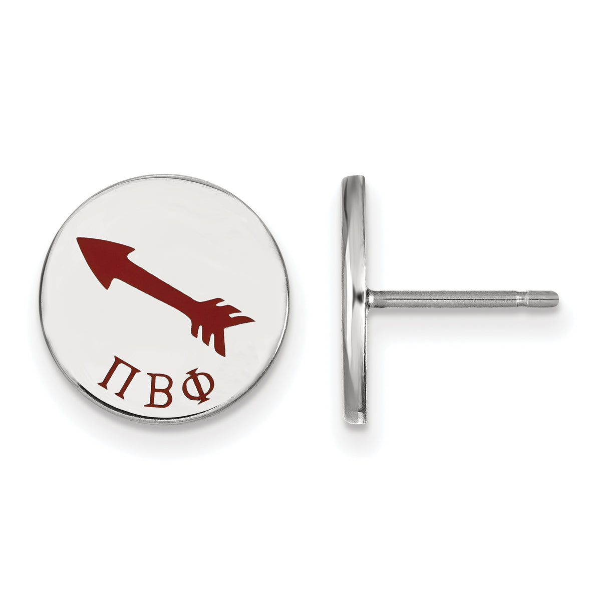 Sterling Silver Official Licensed Greek Sororities Pi Beta Phi (???) Enameled Post Earrings