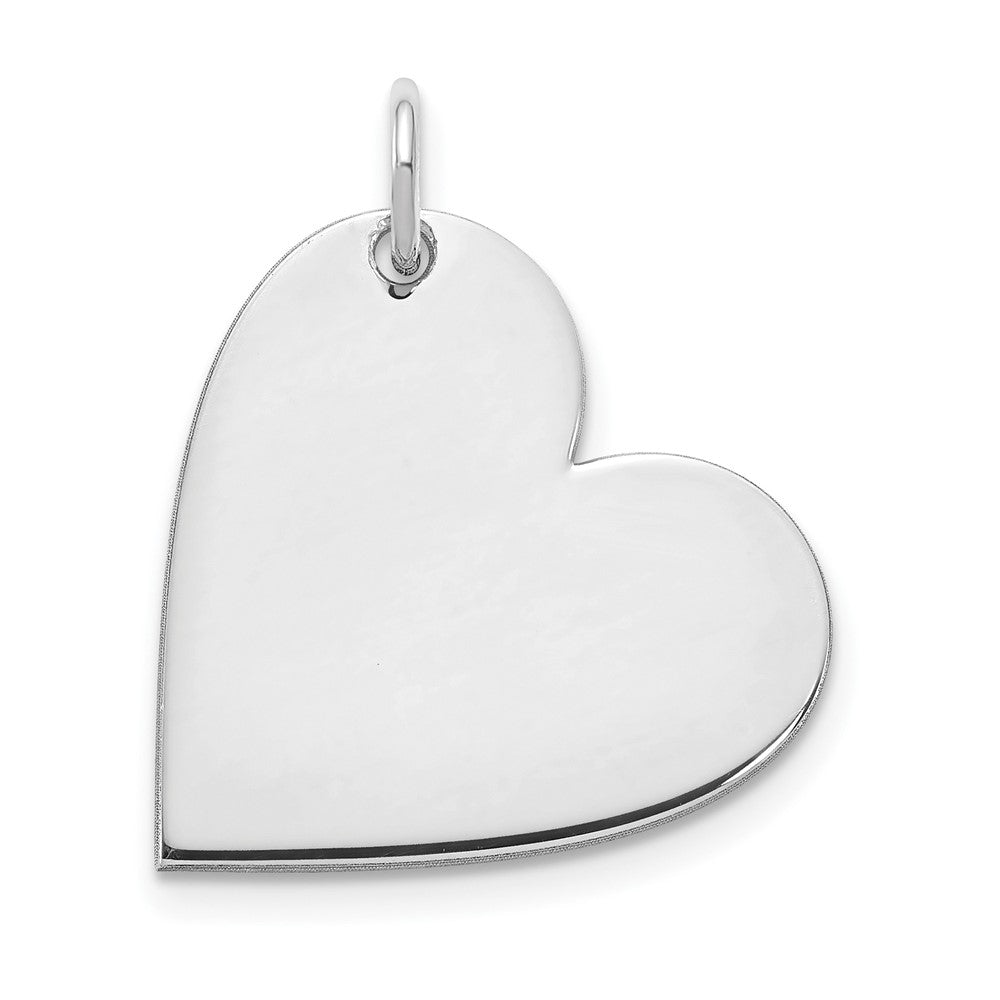 Sterling Silver/Rhodium-plated Blank Heart Charm