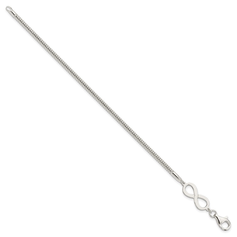 Sterling Silver Infinity Symbol Bracelet 7.5 inches