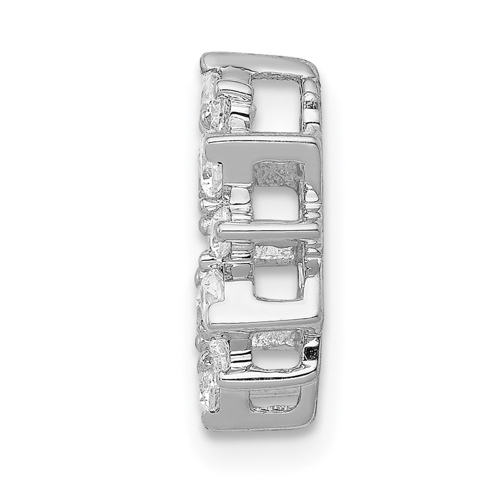 14k White Gold 1/2 carat Lab Grown Diamond VS/SI+ G+ Fashion Circle Chain Slide Pendant