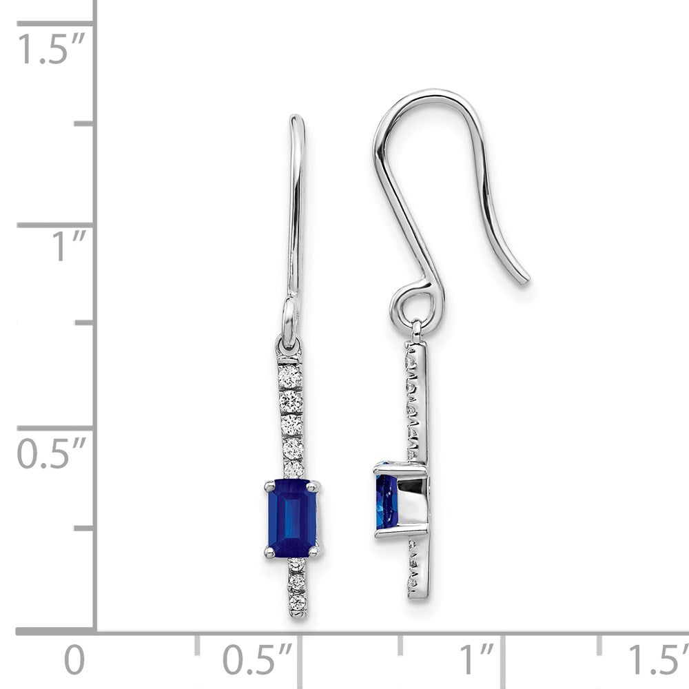 14k White Gold Diamond and Sapphire Fancy Earrings