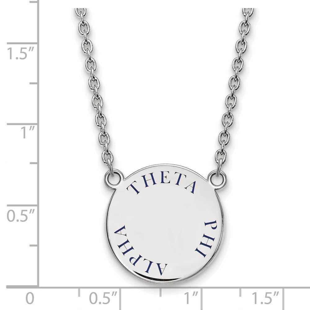 LogoArt Sterling Silver Theta Phi Alpha Small Enameled Pendant Necklace With 18 Inch