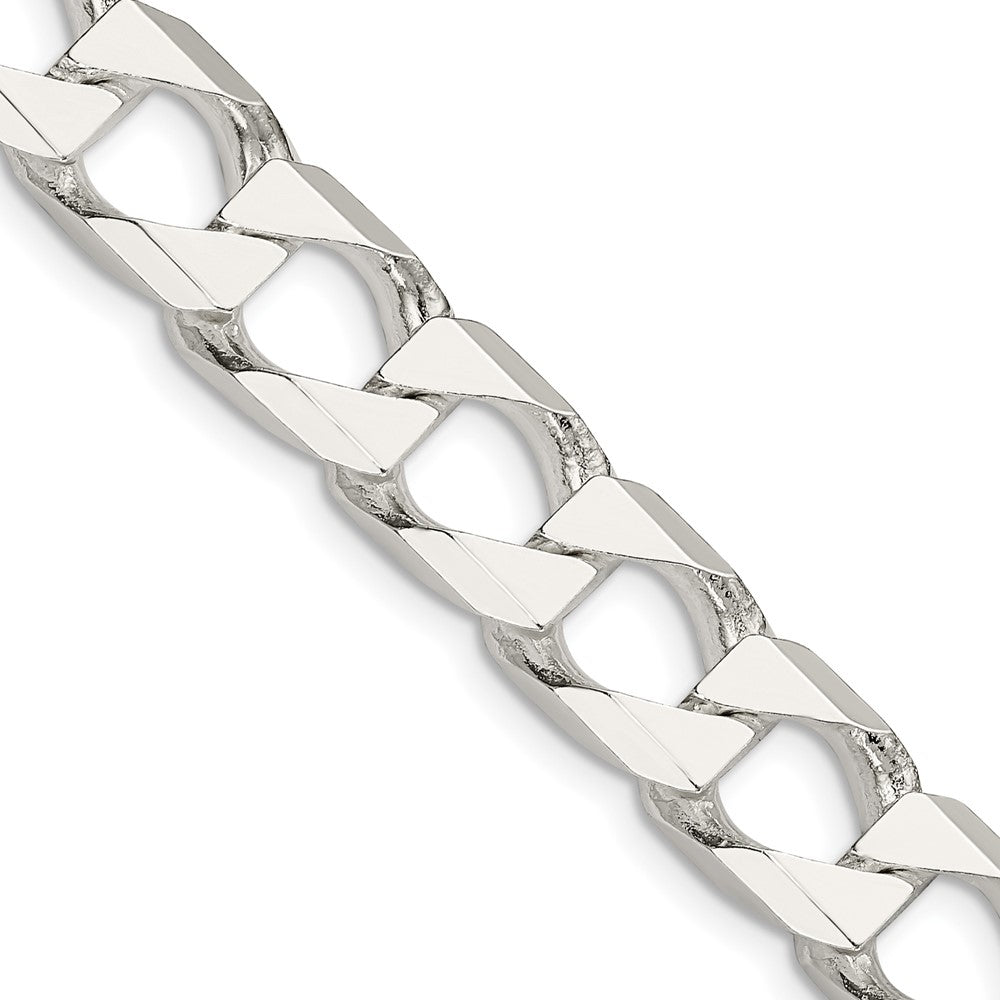 Sterling Silver 10.3mm D/C Square Curb Chain 24 Inches
