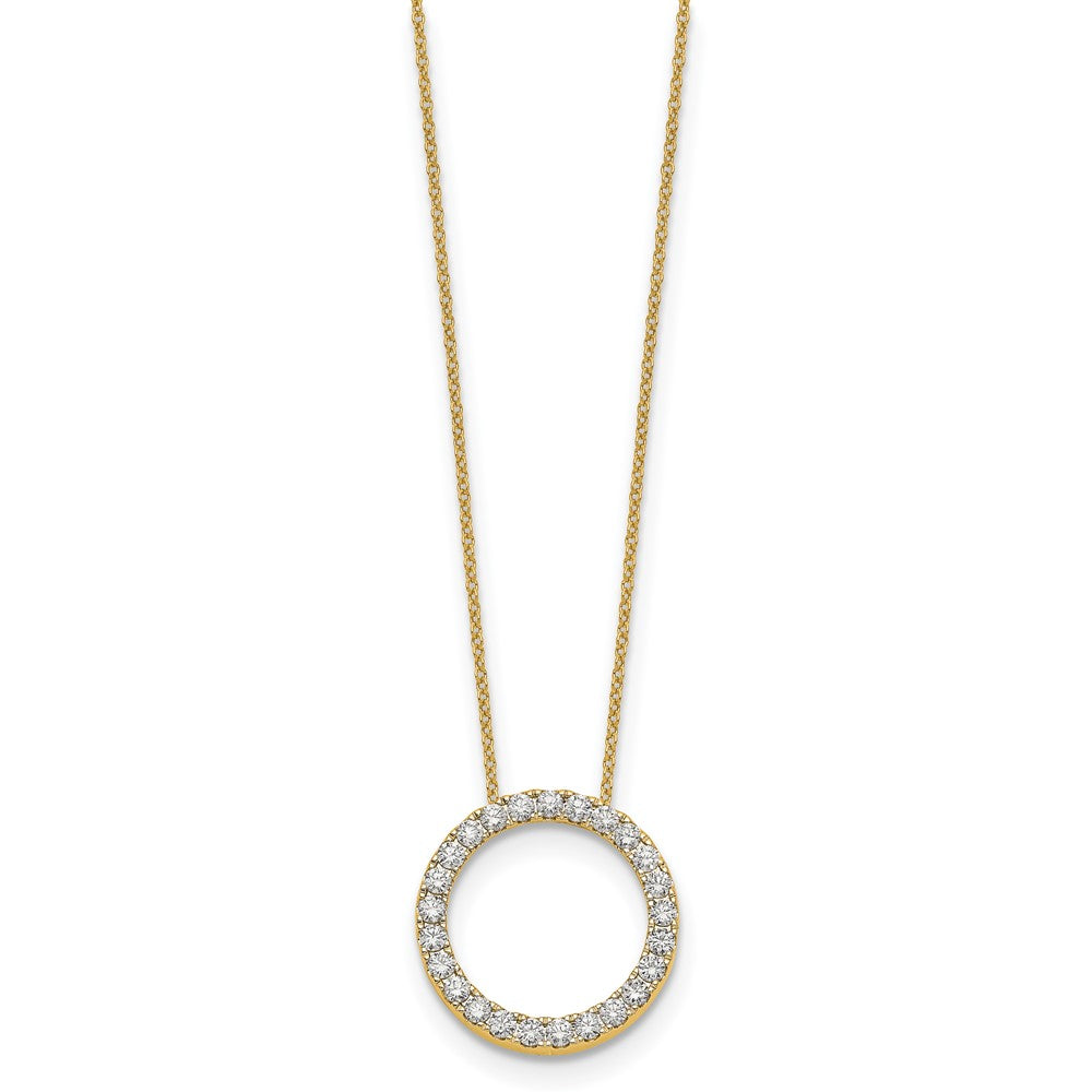 True Origin 14k 1 carat Lab Grown Diamond VS DEF 18 inch Eternity Pendant Necklace