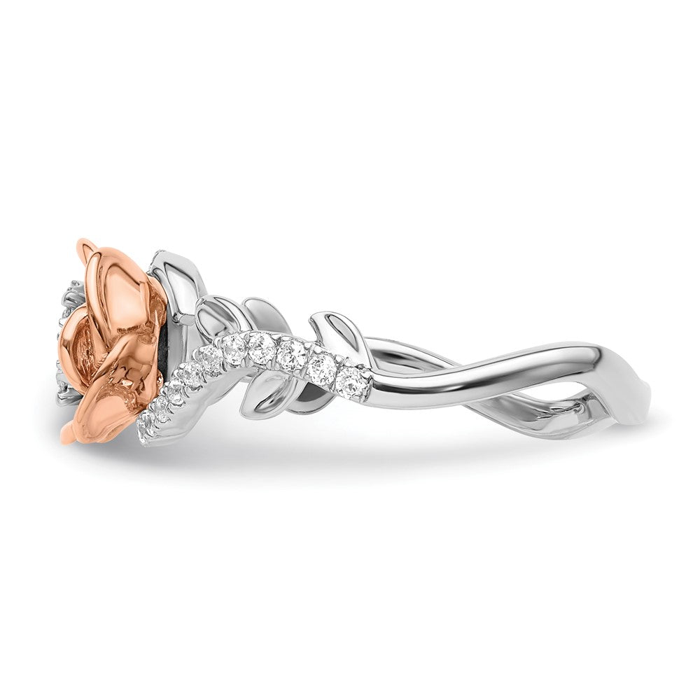 10k WG & RG Diamond Rose Ring