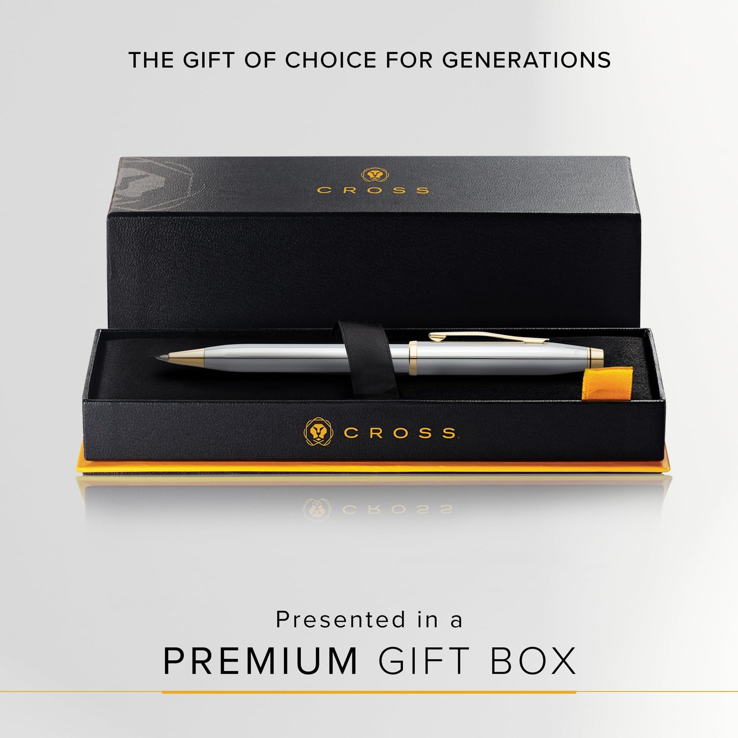 Cross Century II Refillable Ballpoint Pen, Medium Ballpen, Includes Premium Gift Box - Medalist Chrome