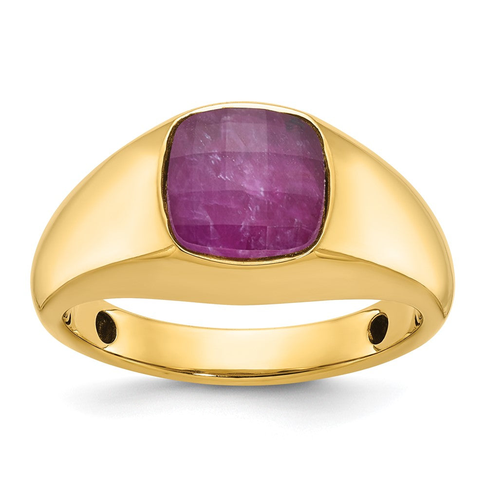 14k IBGoodman Men's Ruby Doublet Stone Complete Ring