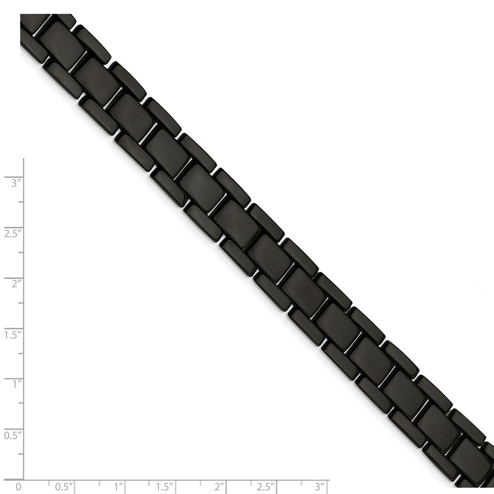 Stainless Steel Polished Black IP-plated 8.25in Bracelet 8.5 inches