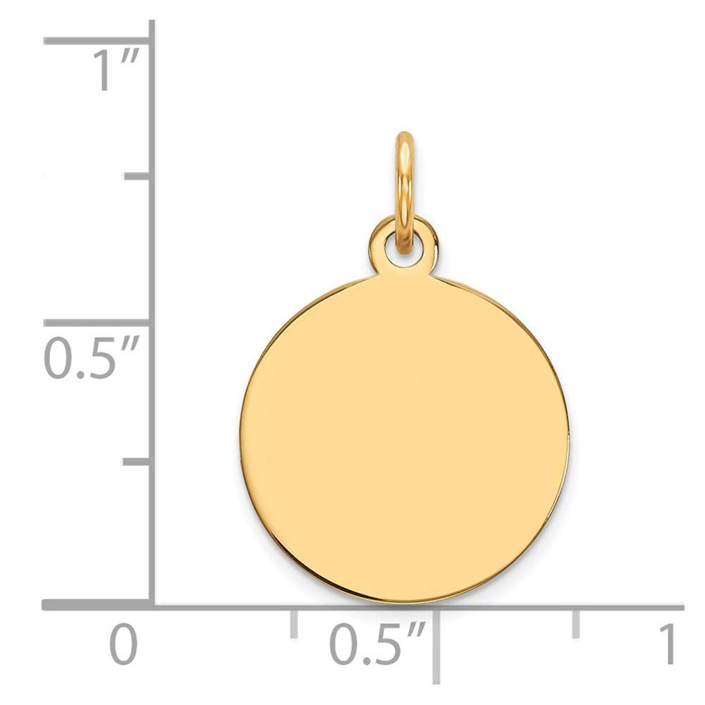 10K Plain .013 Gauge Circular Engravable Disc Charm