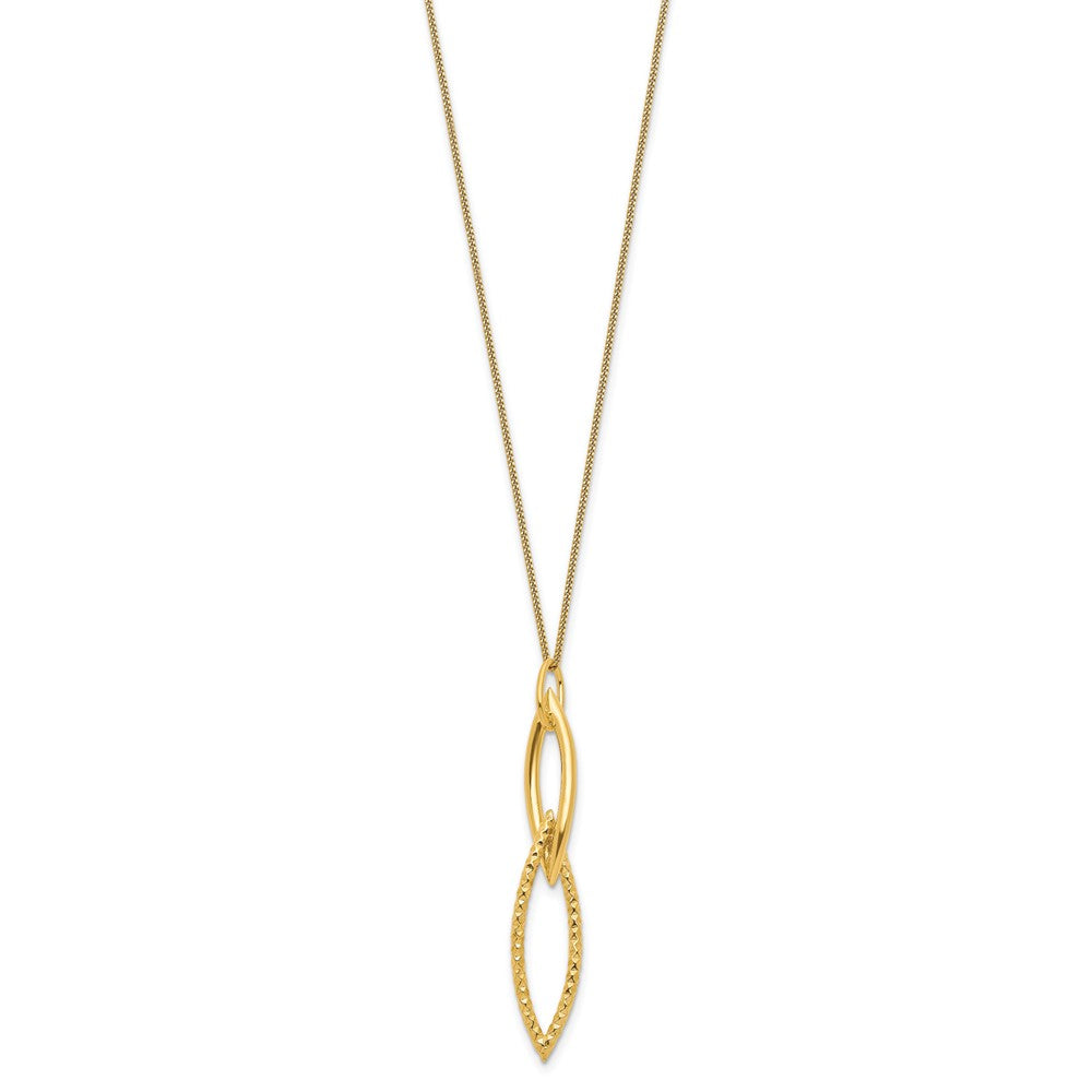 Sterling Silver Gold-plated Dia Cut with 1.5in ext. Necklace