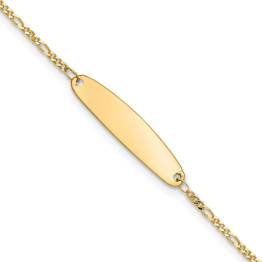 14k Madi K Figaro Baby Oval ID Bracelet 6  inches