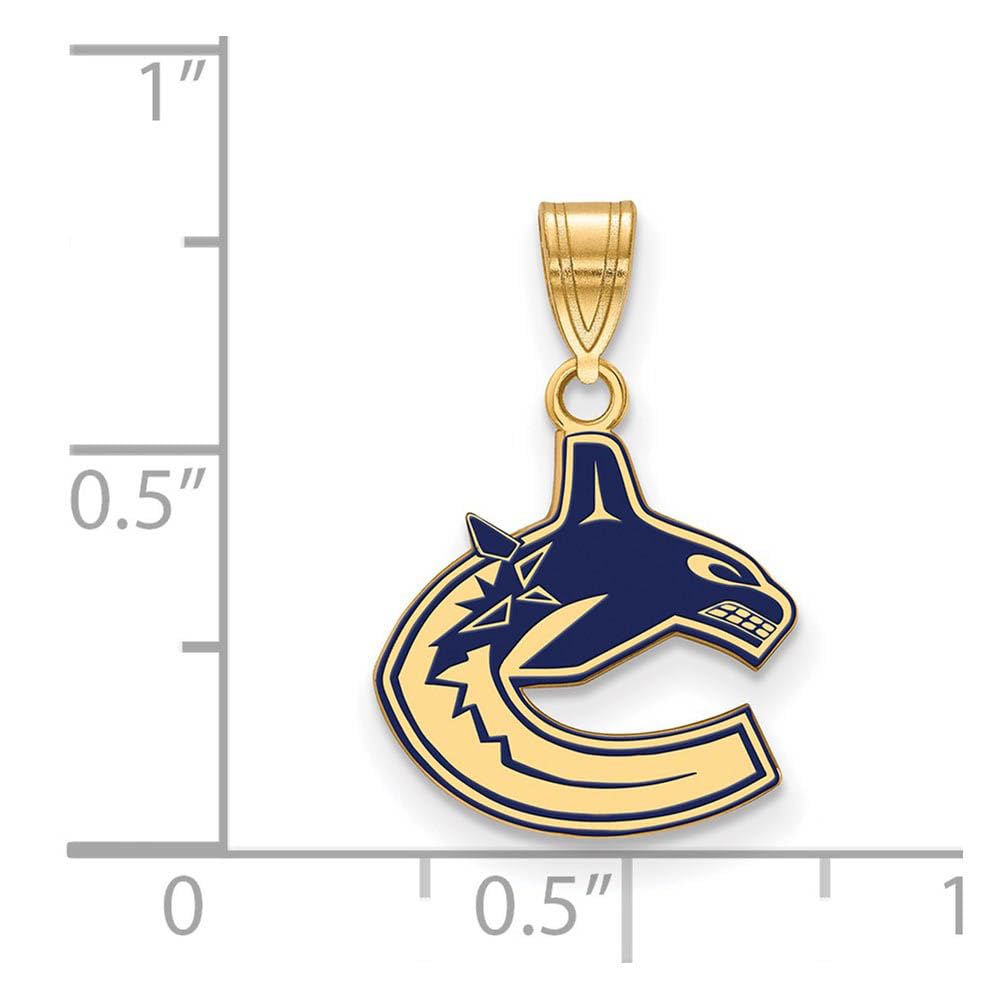 Women's Vancouver Canucks Gold Plated Small Enamel Pendant