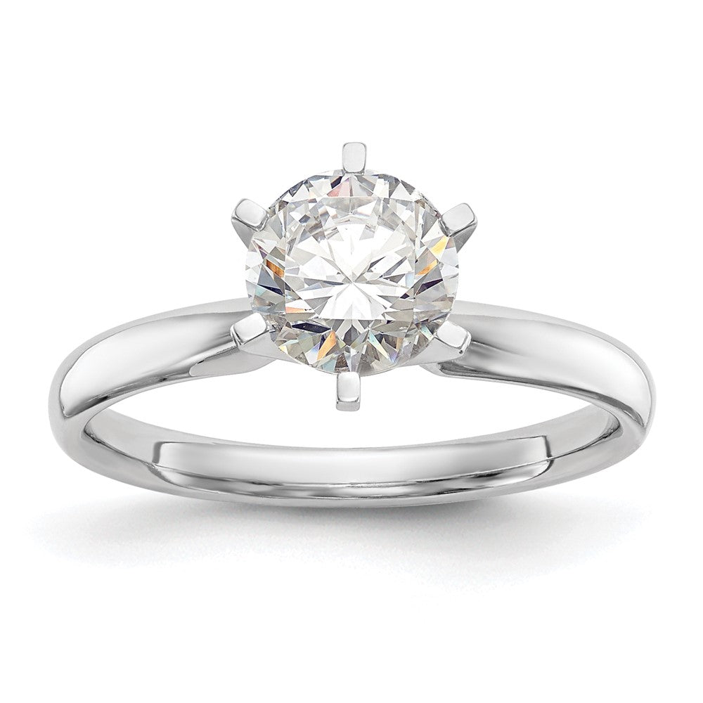 14k White Gold 5/8 carat Lightweight Comfort-Fit 6-Prong Round Solitaire Ring Mounting