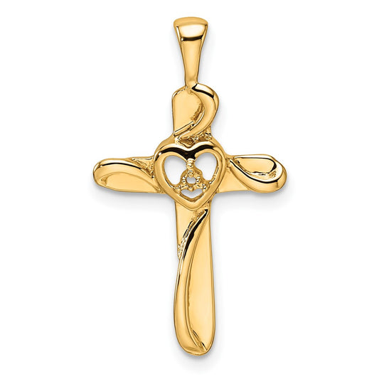 14k Diamond Cross Pendant Mounting