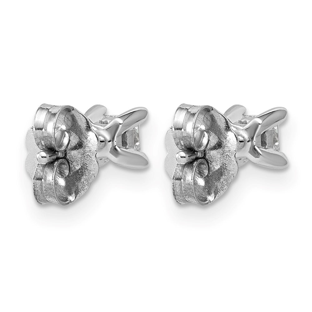 14K White Gold 1/4 Carat Lab Grown Diamond VS/SI+ G+ Princess 4-Prong Complete Stud Earrings