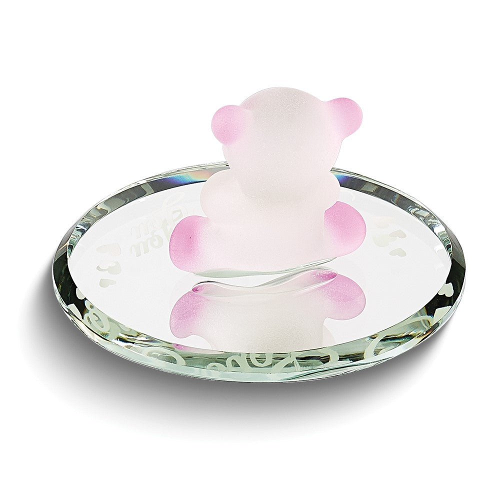 Glass Baron  Bear with Crystal Heart I Love You