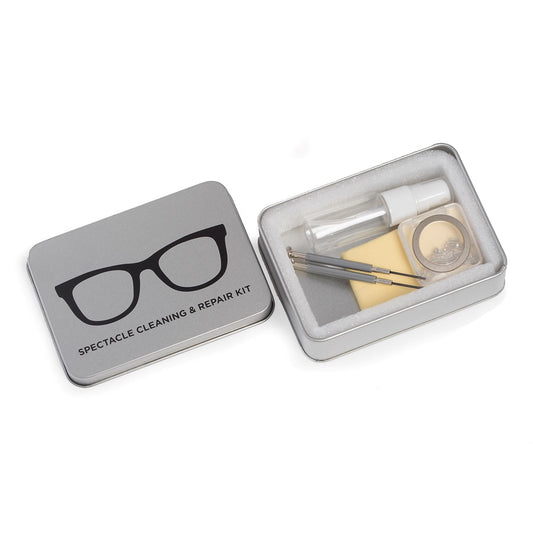 Bey-Berk International UC201 Eye Glass Cleaning & Repair Kit in Metal Case, Silver - 60 Piece