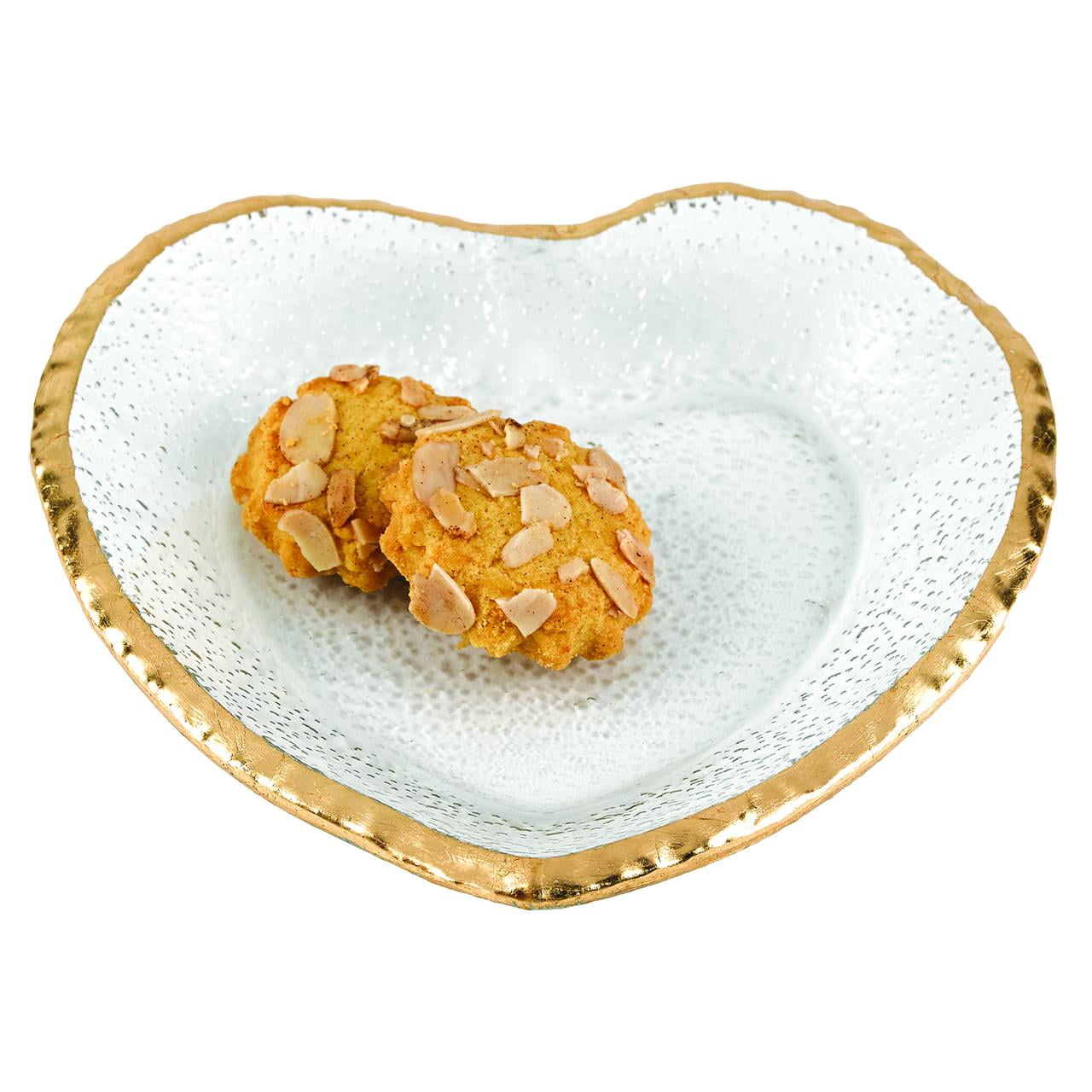 Badash Goldedge Handcrafted and Mouth Blown 7.5" Heart Plate (F3026)