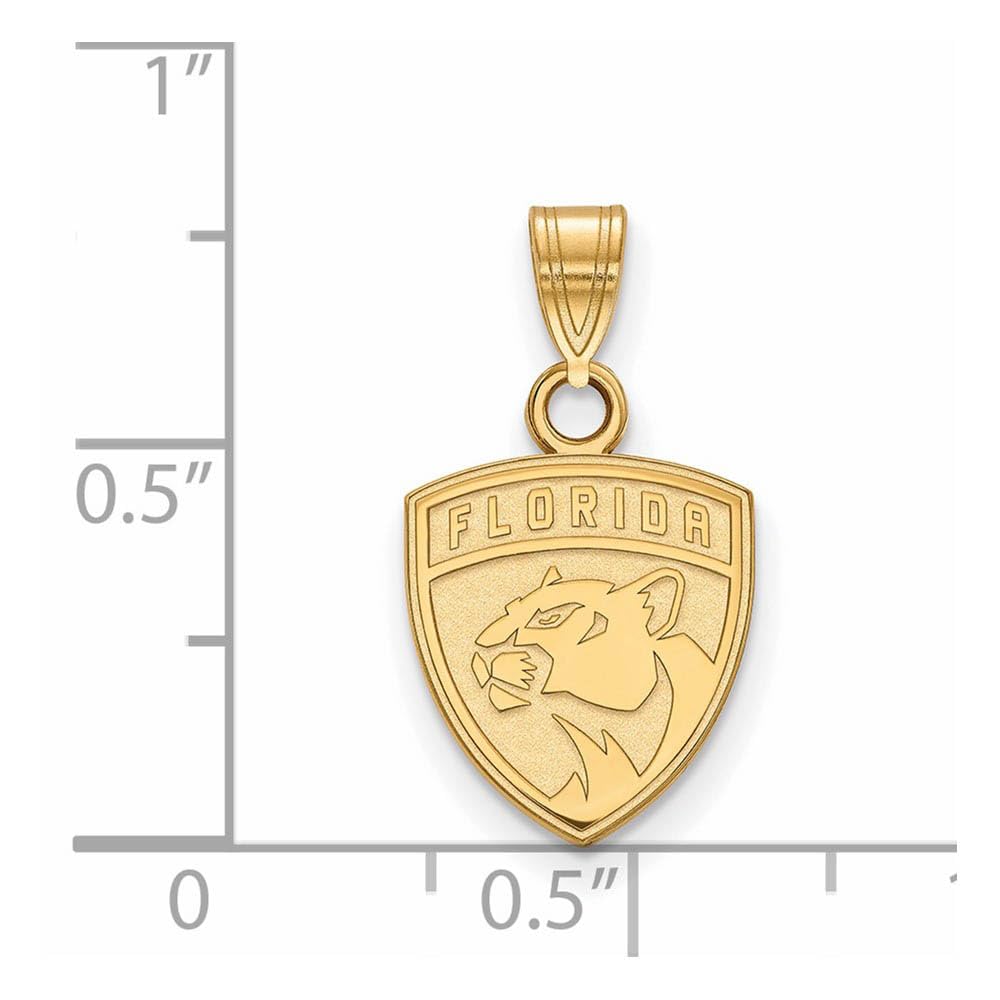 LogoArt 10K Yellow Gold NHL LogoArt Florida Panthers Small Pendant