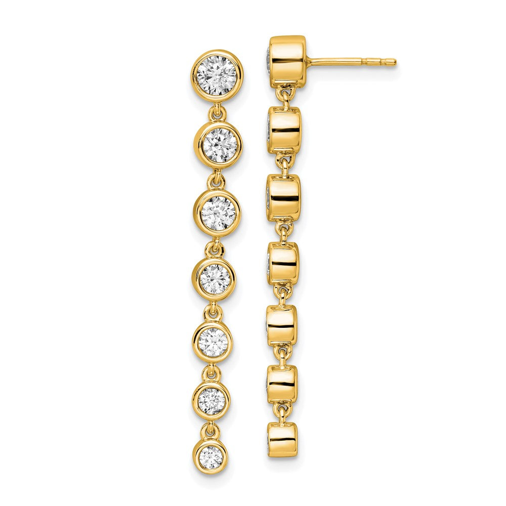 True Origin 14K Yellow Gold 1 1/2 Carat Lab Grown Diamond VS+ F+ Complete Graduated Dangle Post Earrings