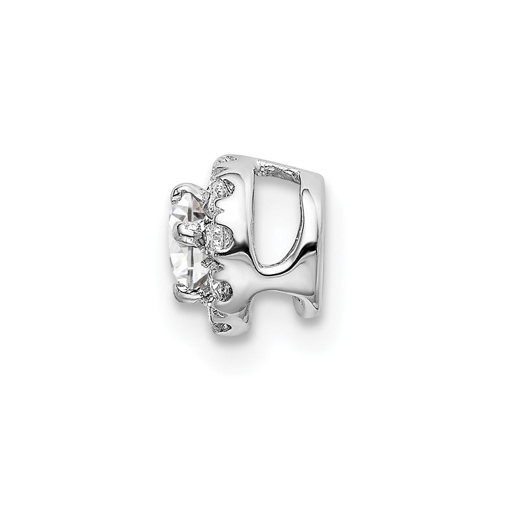 14k White Gold 1/4 carat Lab Grown Diamond VS/SI+ G+ Round Halo Chain Slide Pendant
