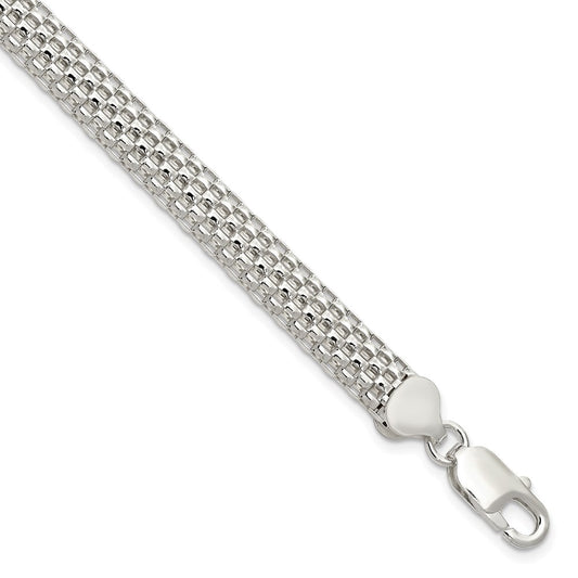 Sterling Silver 8mm Mesh Bracelet 7 inches