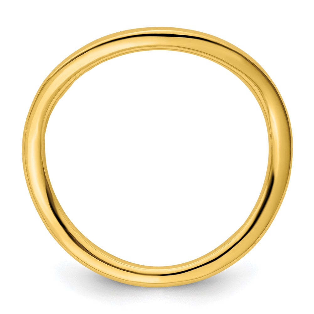 Sterling Silver Stackable Expressions Polished Gold-plate Wave Ring Size -9