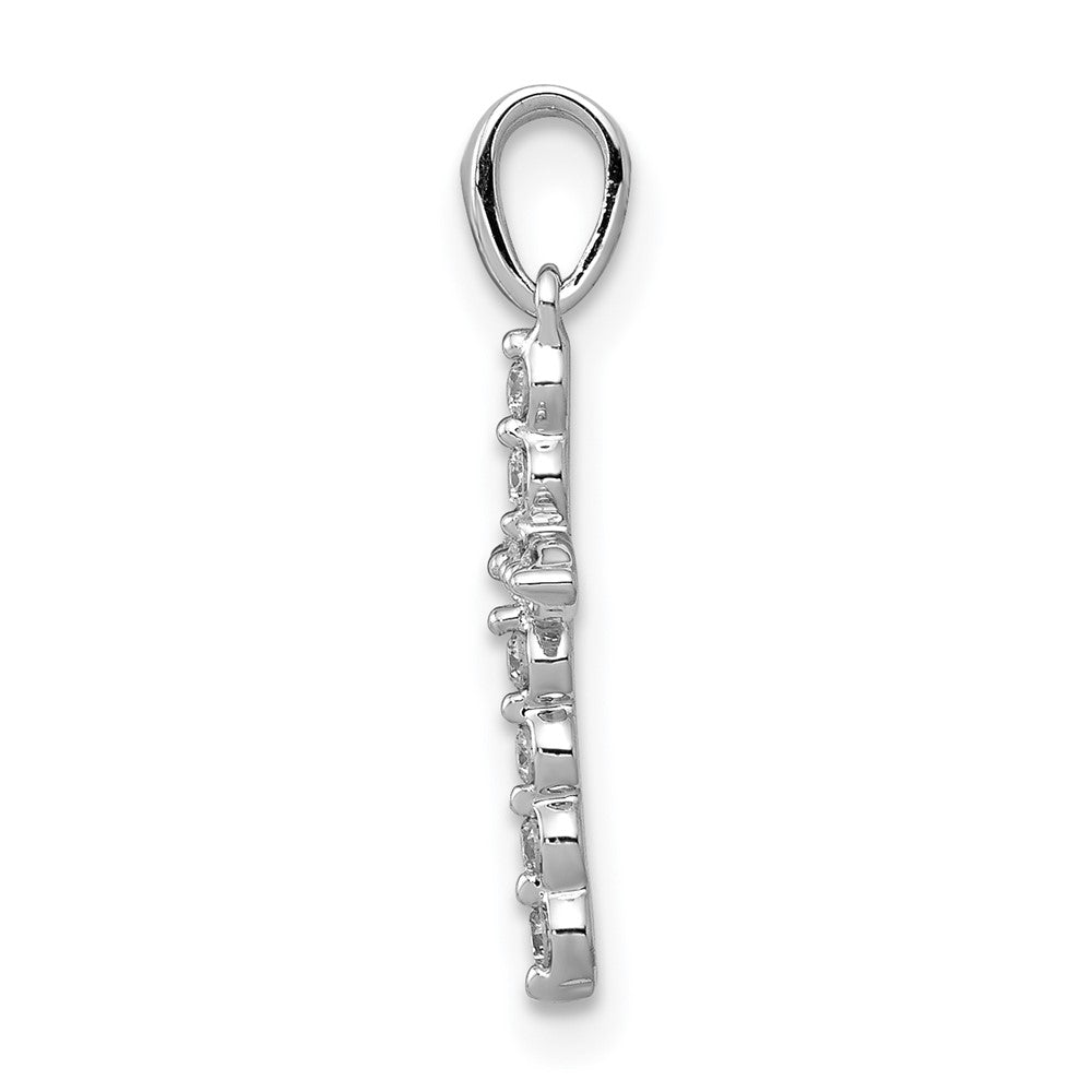 14k White Gold 1/10 carat Lab Grown Diamond VS/SI+ G+ Cross Pendant