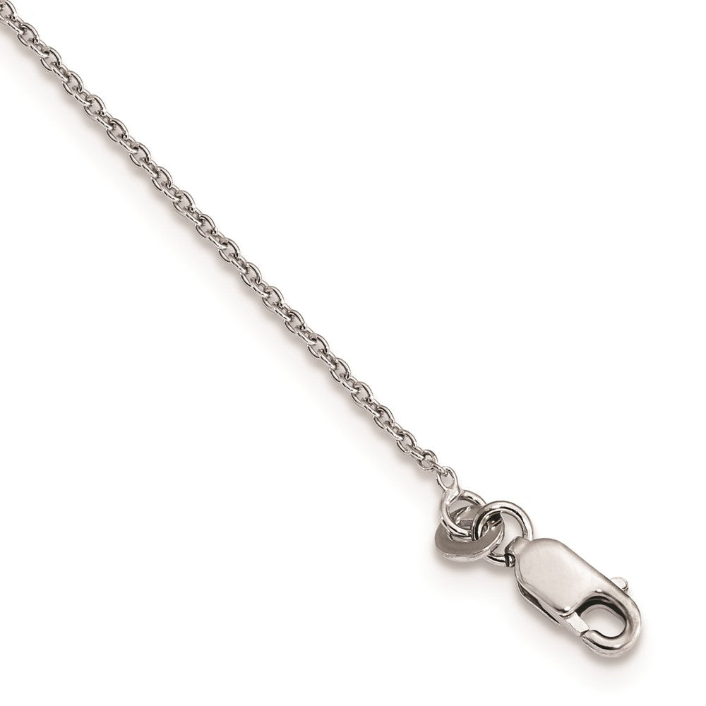 Brilliant Embers Sterling Silver Rhodium-plated 38 Stone 18 inch Micro Pav‚ Pink CZ Awareness Ribbon Necklace with 2 Inch Extender 18 Inches