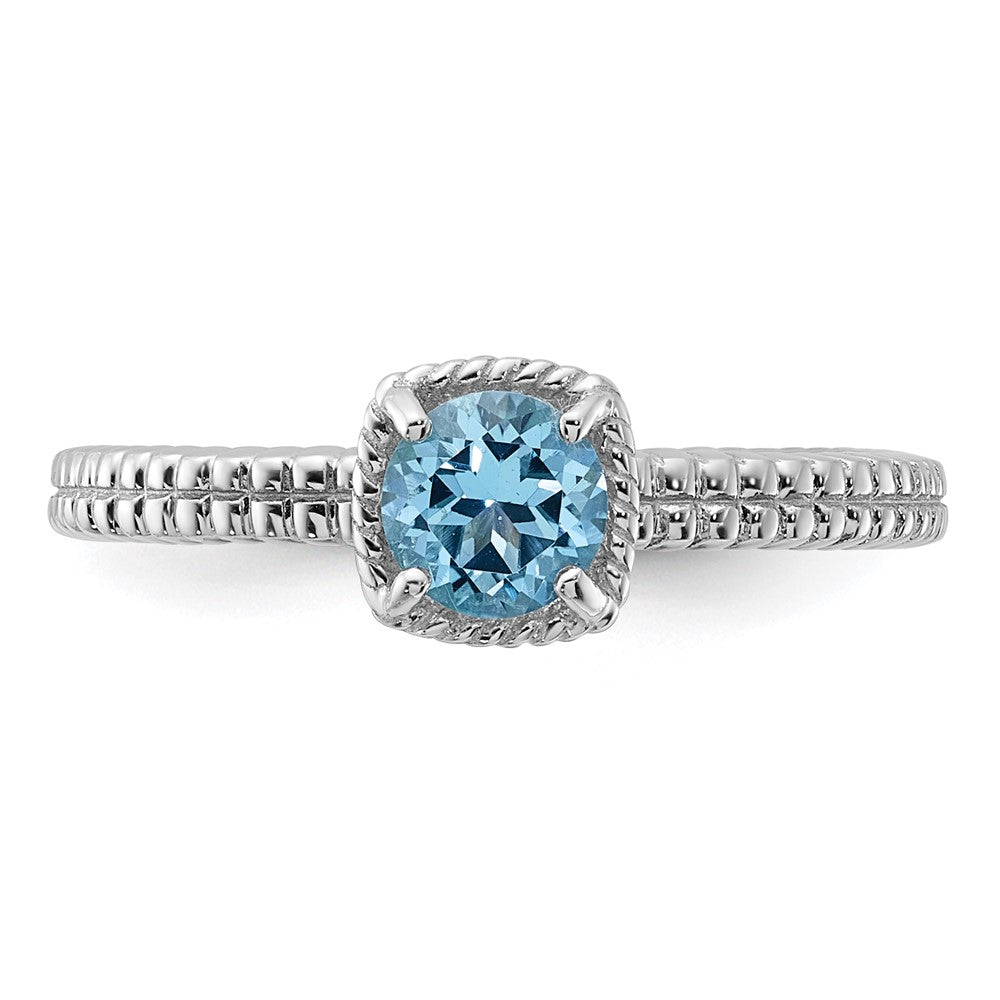 Sterling Silver Stackable Expressions Blue Topaz Ring
