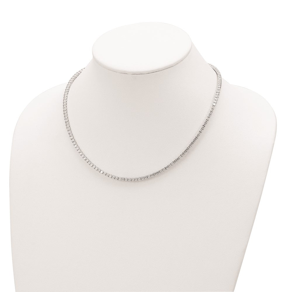 Cheryl M Sterling Silver Rhodium-plated Brilliant-cut CZ 18 Inch Necklace 18 Inches