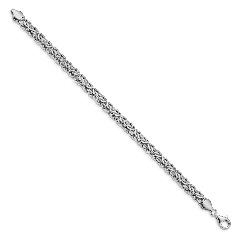 Sterling Silver Rhodium-plated Fancy Bracelet 7.5  inches